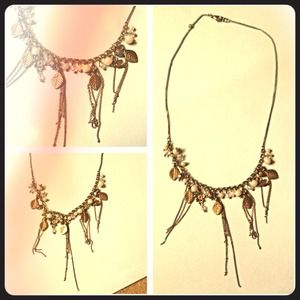 Forever21 Pearls & Leaves Necklace