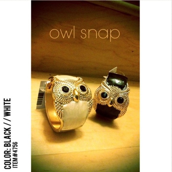 SOLD!❌White Boho Owl Cuff bracelet
