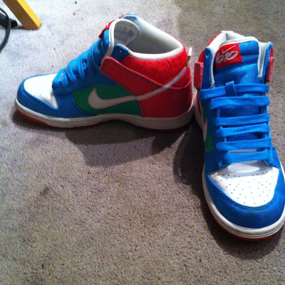 Multicolored High Top Nikes