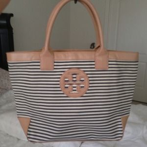 Authentic Tory Burch Sophia Canvas Tote
