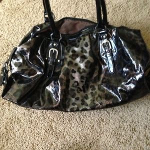 Metallic leopard print bag