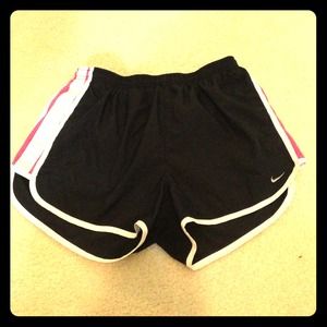 Dri-fit nike shorts with pink and white stripe