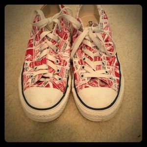 All star red and white converse