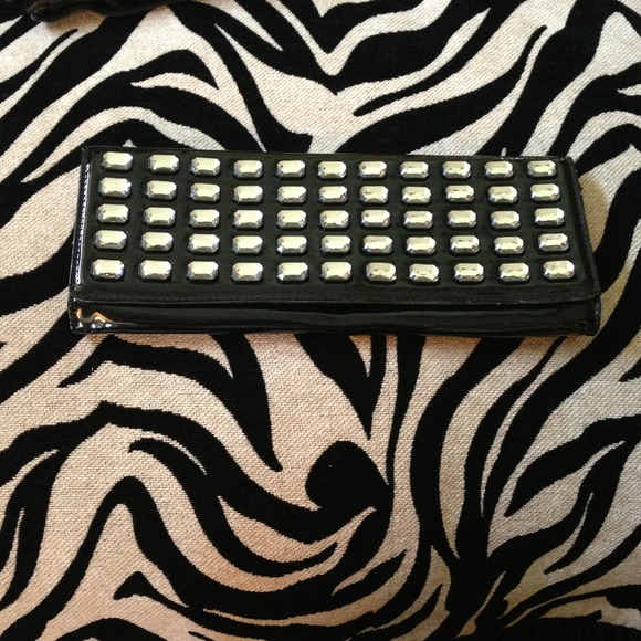 Black rhinestone Steve Madden clutch