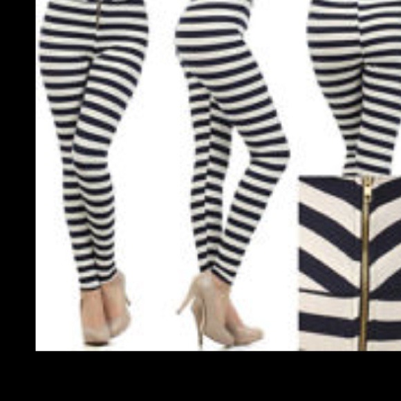 High waist striped leggings