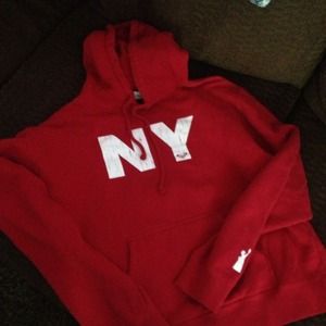 Women's red hooded sweatshirt