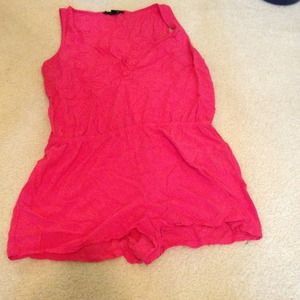 Coral/pink tank top romper