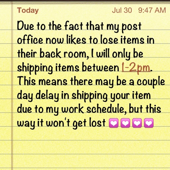 New shipping guidelines for my closet
