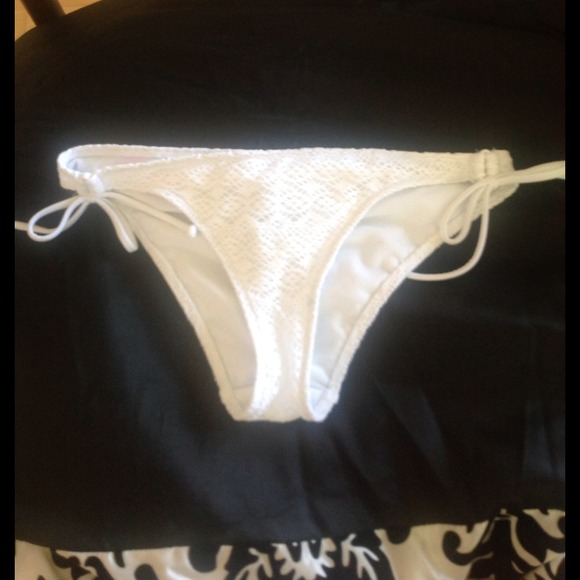 White crocheted swimsuit bottom
