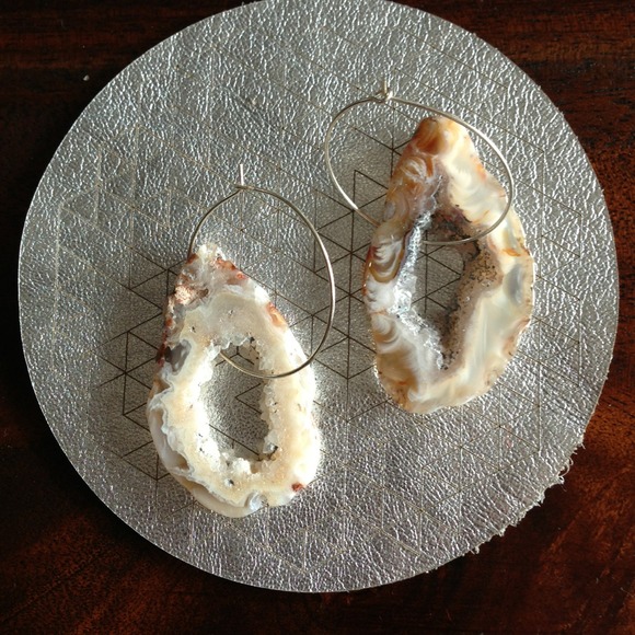 🚫SOLD🚫unique geode slice earrings