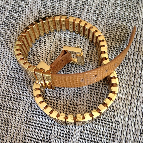 SOLD* MK Watch Link Leather Wrap Bracelet