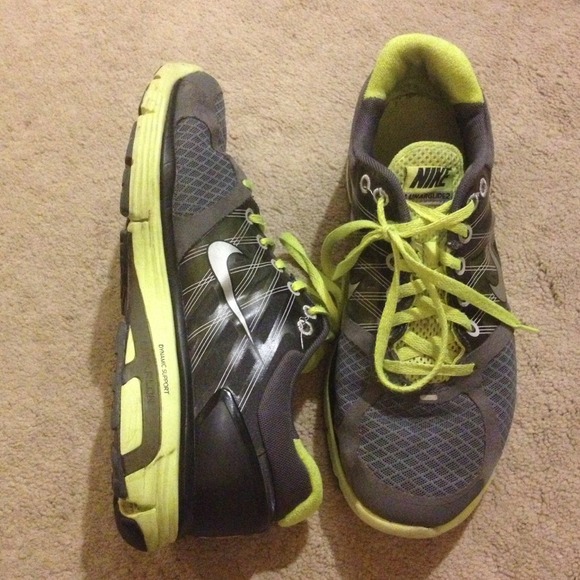 Nike plus Lunar Glide gray and yellow green