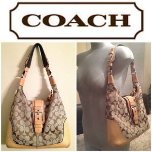 Pre-owned Authentic Coach Hampton Buckle Handbag
