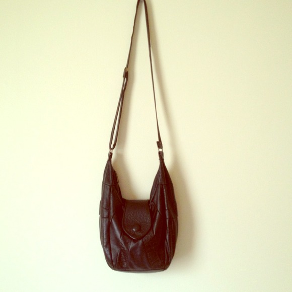 Vintage Black Slouchy Crossbody Purse