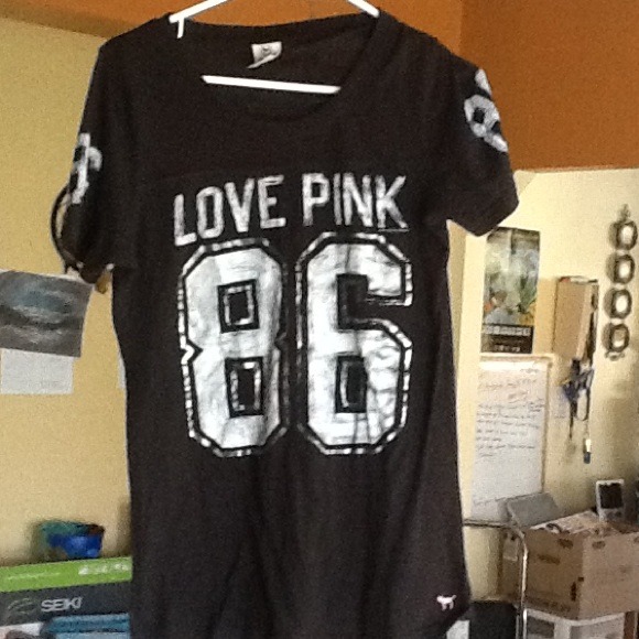 Pink football style t-shirt