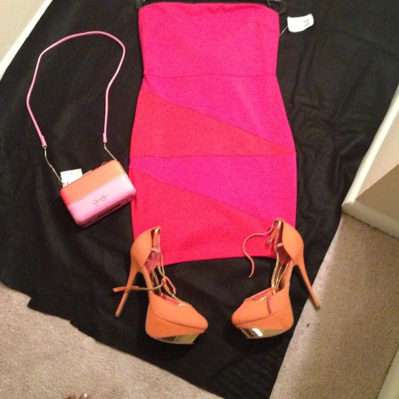bandage dress pink and orange - Picture 2 of 2