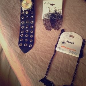 Necklace, earrings, watch bundle