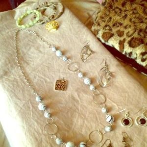 Necklace, earrings, bracelets