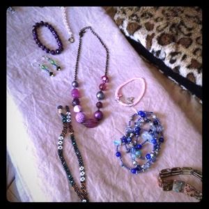 Lots of vibrant beaded pieces