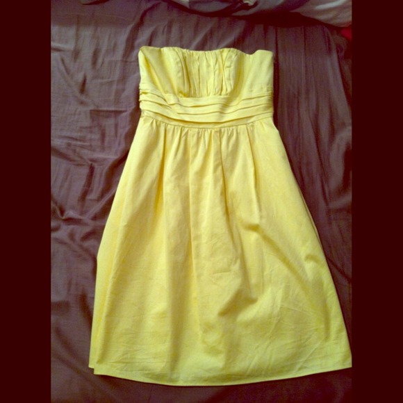 David's Bridal Short Yellow Cotton Sateen Dress