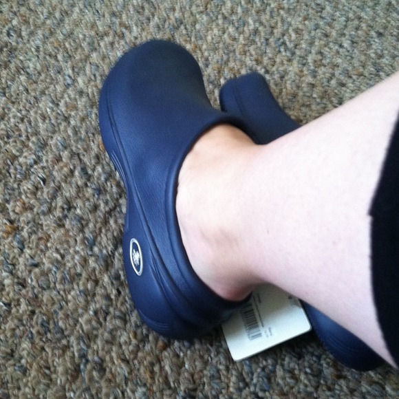 Navy blue clogs