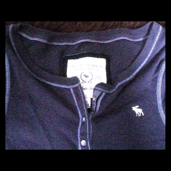 Abercrombie and Fitch Navy Blue Henley:)