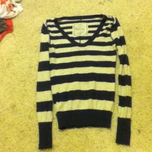 Cute white and navy blue sweater