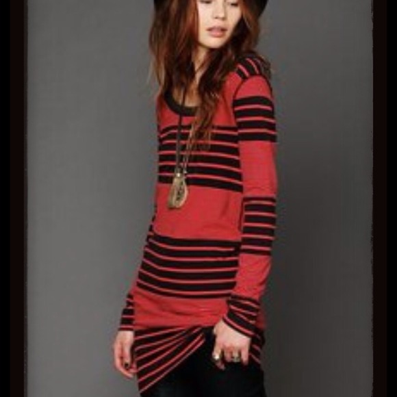 🚫🚫SOLD🚫🚫 Free people striped red and black