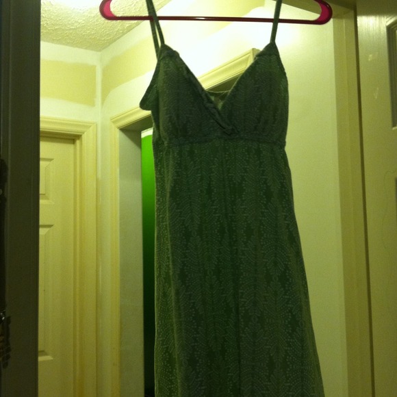 Green spaghetti strap dress