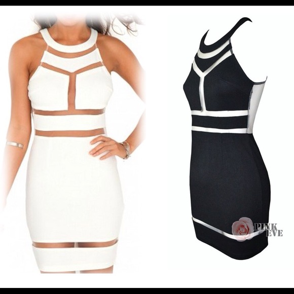 White cut out asymmetrical dress