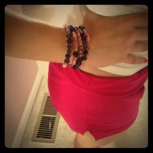 purple&pink wrap around beaded bracelet