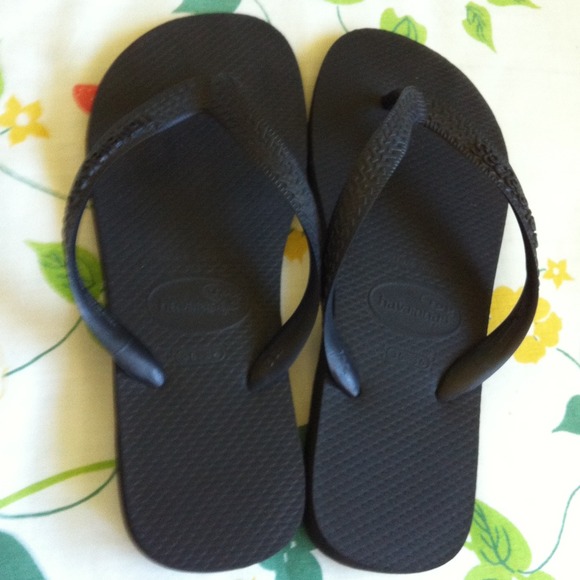 Black flip flops