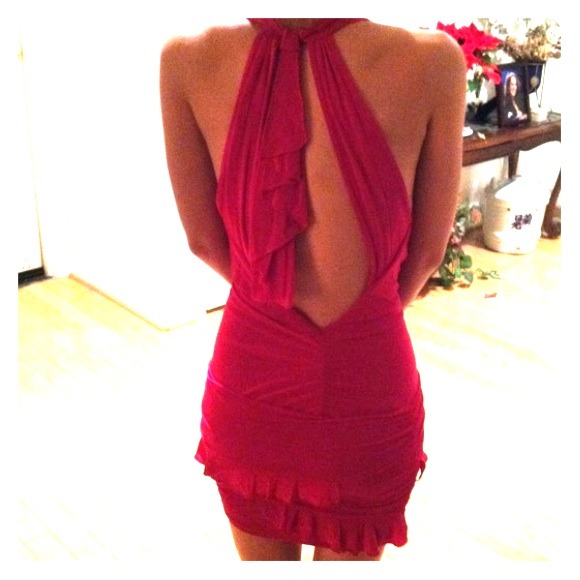 🔴REDUCED! Sexy backless Hot Pink cocktail dress