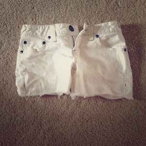 Free People ivory denim shorts