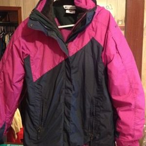 Columbia pink and grey winter coat
