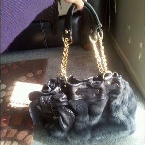 💲OLD‼️Rare Black fur Juicy Couture handbag