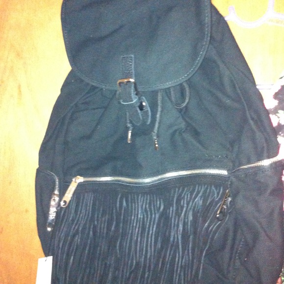 Victoria's Secret black fringe backpack