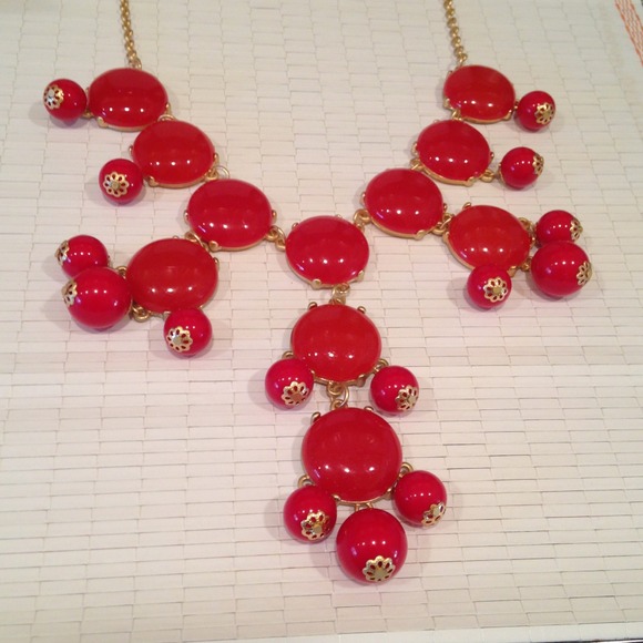 One LARGE bib bauble RED necklace