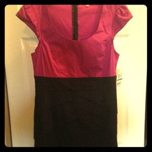 Black and purple dress.