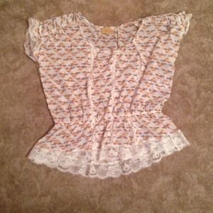 Princess Vera wang XL crinkle chiffon blouse