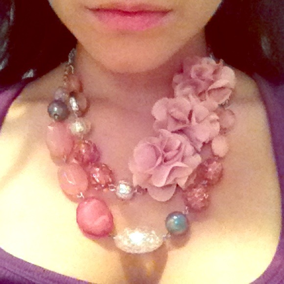 Pink-flower necklace