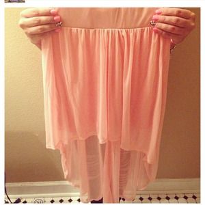 Pink high low skirt