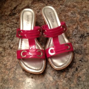 Pink and silver wedges