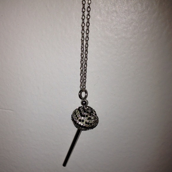 SOLD Black and White Crystal Mini Lollipop Pendant - Picture 2 of 2