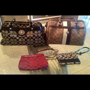 2 Coach bags and 2 Coach wristlets.