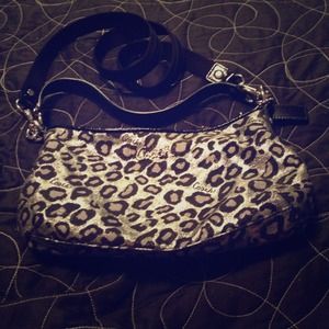 RESERVED Coach Crossbody silver cheetah purse