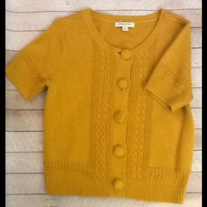 Banana Republic Short Sleeve Mustard Cardigan