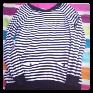 Forever 21 Navy Blue Striped Sweater