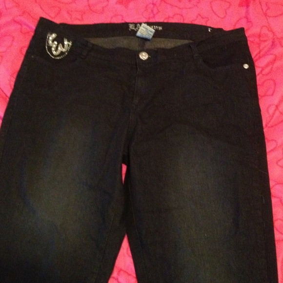 Dark blue denim plus size jeans