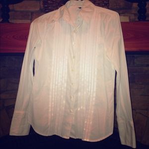 Tailored white button down with accented front